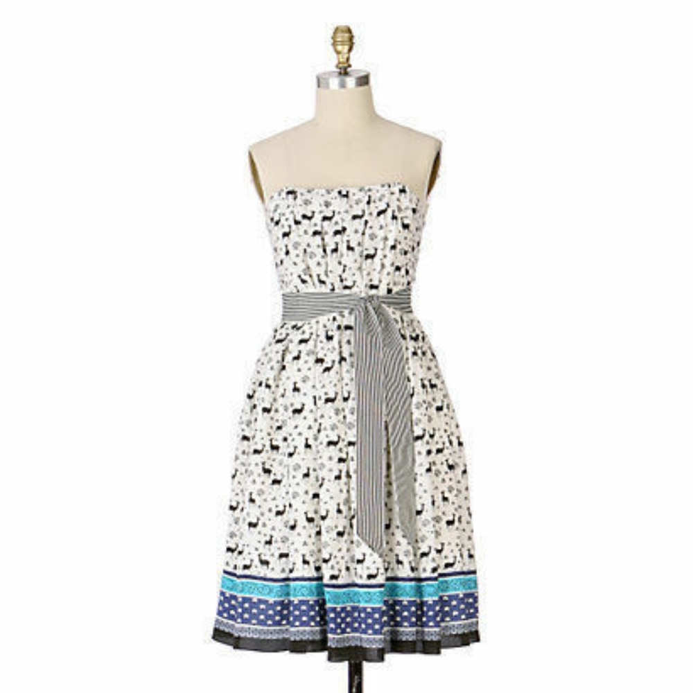 RARE Anna Sui silk deer dress for Anthropologie